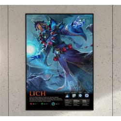 lich dota 2 game anime art print poster