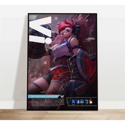 vi | custom league of legends poster |