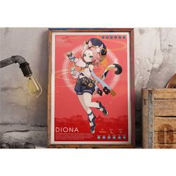 diona | genshin impact profile poster | anime