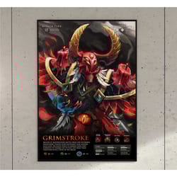 grimstroke dota 2 game anime art print poster