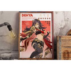 dehya | genshin impact gaming poster | anime