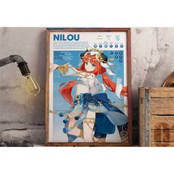 nilou | genshin impact gaming poster | anime