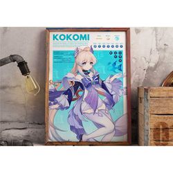 kokomi | genshin impact gaming poster | anime
