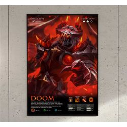 doom dota 2 game anime art print poster