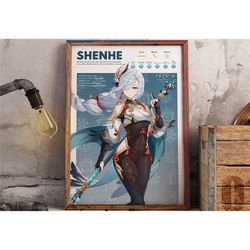 shenhe | genshin impact gaming poster | anime