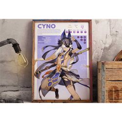 cyno | genshin impact gaming poster | anime