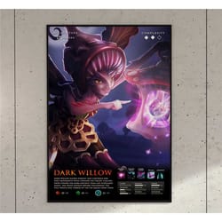 dark willow dota game anime art print poster