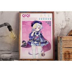 qiqi | genshin impact gaming poster | anime