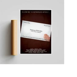 american psycho movie poster, poster gifts, movie poster, wall art, home decor, christian bale movies