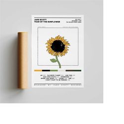 jake scott - year of the sunflower poster / album cover poster / 3 colors 1 price / room decor / wall decor / music deco
