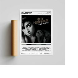 amy winehouse - back to black album poster / album cover poster / room decor / wall art / music gifts / amy winehouse al