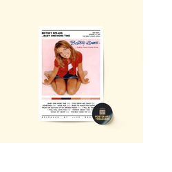 britney spears - ...baby one more time poster / album cover poster / 3 colors 1 price / room decor / music decor / music