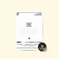 bts - be, album cover poster, 3 colors 1 price, bts band poster, bts album, room decor, wall decor, music art, music gif