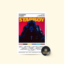 the weeknd - starboy poster / album cover poster / room decor / music decor / music gifts / the weeknd albums