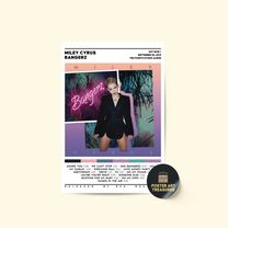 miley cyrus - bangerz album poster / album tracklist poster / 3 colors 1 price / room decor / music decor / music gifts