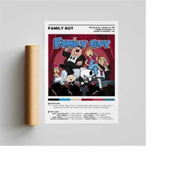 family guy poster / tv show poster / tv prints / wall art / home decor / tv series gifts