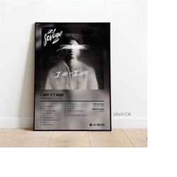 21 savage - i am i was - custom album poster - hip hop wall art - custom album cover - 21 savage poster - custom music