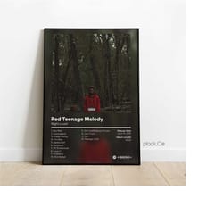 night lovell - red teenage melody - hip hop print - custom album cover - night lovell poster - gift ideas - hip hop wall