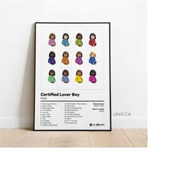 drake - certified lover boy - hip hop poster - custom album print - drake poster - hip hop wall art - music album print