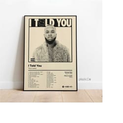 tory lanez - i told you - custom album print - hip hop wall art - personalized album cover - tory lanez print - custom a