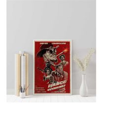 django unchained poster - quentin tarantino - minimalist movie poster - vintage retro art - custom poster - wall art pri