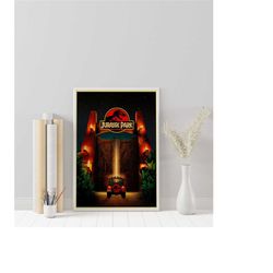 jurassic park poster - steven spielberg - minimalist movie poster - vintage retro art print - custom poster - wall art p