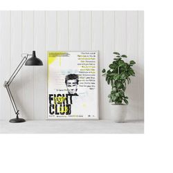 fight club poster - david fincher - vintage retro art print - wall art print - minimalist movie poster - custom poster -