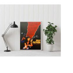 pulp fiction poster - quentin tarantino - minimalist movie poster - vintage retro art print - custom poster - wall art p