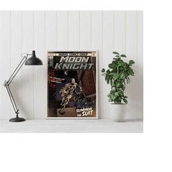 moon knight poster - moon knight - minimalist tv series poster - vintage retro art print - wall art print - custom poste