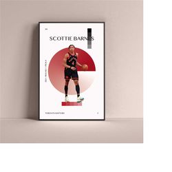 scottie barnes poster, toronto raptors art print minimalist basketball wall decor for home living kids game room gym bar