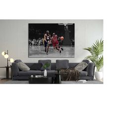 kobe bryant vs michael jordan canvas print - kobe bryant vs michael jordan wall art - kobe bryant art gift - michael jor