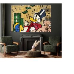 mcduck monopoly canvas print - mcduck monopoly wall decor - mcduck & dollars wall art - mcduck canvas art
