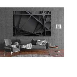 3d black abstract effect canvas print - abstract wall decor - black abstract canvas art - black abstract wall decor