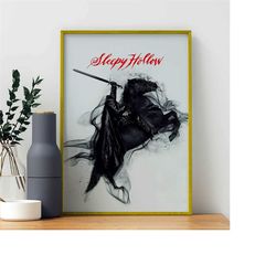 sleepy hollow movie poster, canvas poster printing, classic movie wall art for room decor, great gift to give