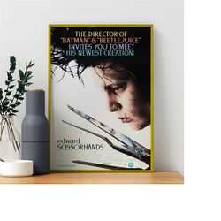 edward scissorhands (1990) movie poster - high quality canvas art print - room decoration - art poster for gift