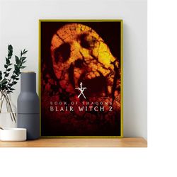book of shadows blair witch 2 horror movie poster, canvas poster wall art decorative picture unframed