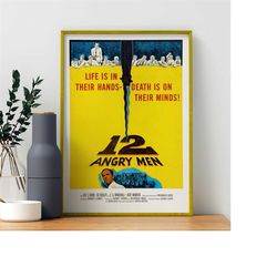 12 angry men movie poster - high quality print - wall art - gifts for him/her - home decor - wall decor - unique gift