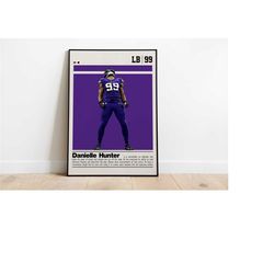 digital poster of danielle hunter poster for sports fan wall art for football fans modern sports decor for bedroom & off