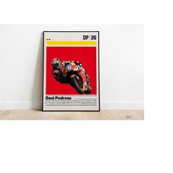 digital poster of dani pedrosa poster for sports fan wall art for motogp fans modern sports decor for bedroom & office d