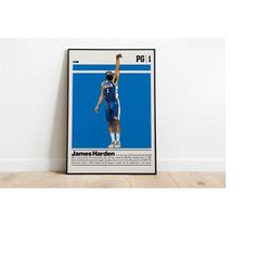 digital poster of james harden poster for sports fan wall art for basketball fans modern sports decor for bedroom & offi