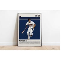 digital poster of matt olson poster for sports fan wall art for baseball fans modern sports decor for bedroom & office d