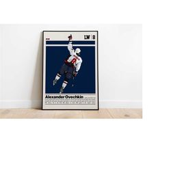 digital poster of alexander ovechkin poster for sports fan wall art for hockey fan modern sports decor for bedroom & off