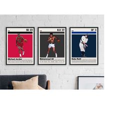 goats poster digital download | printable wall art for sports fans | mid century modern decor for bedroom & office sport