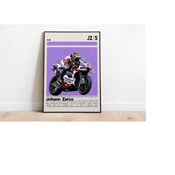 digital poster of johann zarco poster for sports fan wall art for motogp fans modern sports decor for bedroom & office d