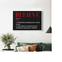 believe definition printable art, believe definition quote printable, believe quote print, believe wall art, motivationa