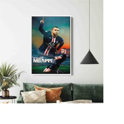 kylian mbapp poster, football wall art print, kylian mbappe wall art, mbappe poster, soccer poster, home decor, quality