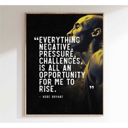 kobe bryant poster inspirational quote nba wall art