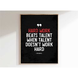 motivational quote poster | hard work and talent