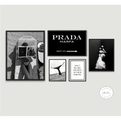 set of 5 fashion photography luxury wall art
