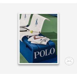 luxury tennis poster digital prints, designer decor, tennis